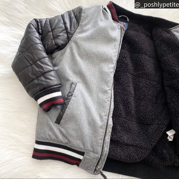 Childrens Place Boys Varsity Jacket faux leather - Picture 8 of 10